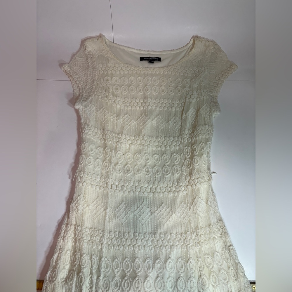 Sharagano Dress Cream-White-Tan Colored Size 8